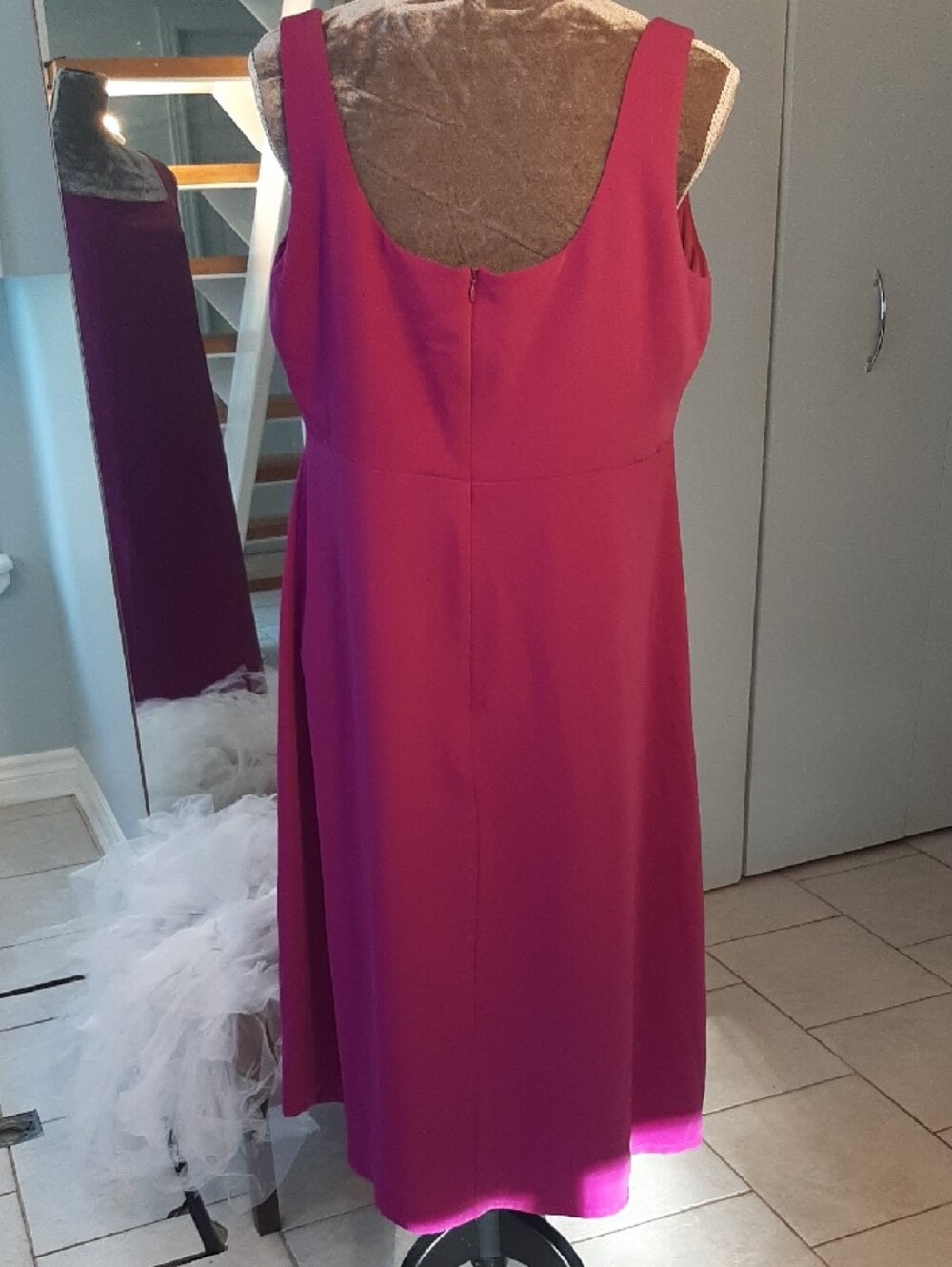 Ricki's💜True Purple Square-Neck Midi Dress with Side Slit Good Cond Sz 14 - Picture 6 of 11